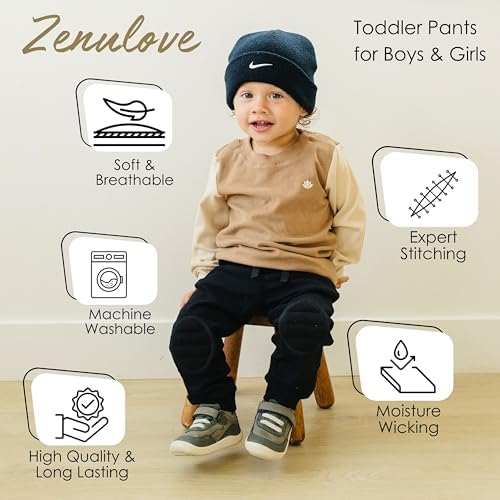Safe andComfortable Viscose Toddler Pants with Knee Protection