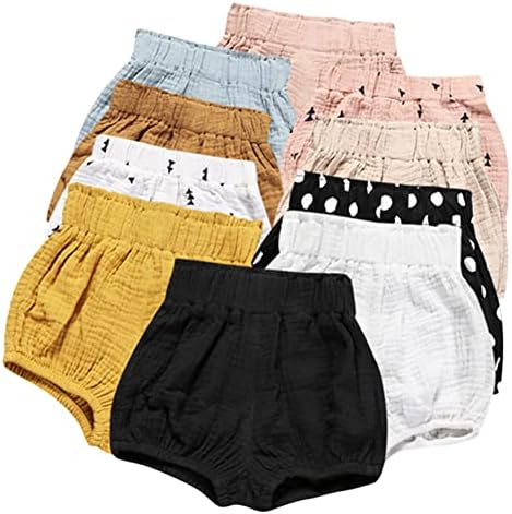 Hwafan Unisex Baby Shorts Cotton Linen Blend Harem Bloomer
