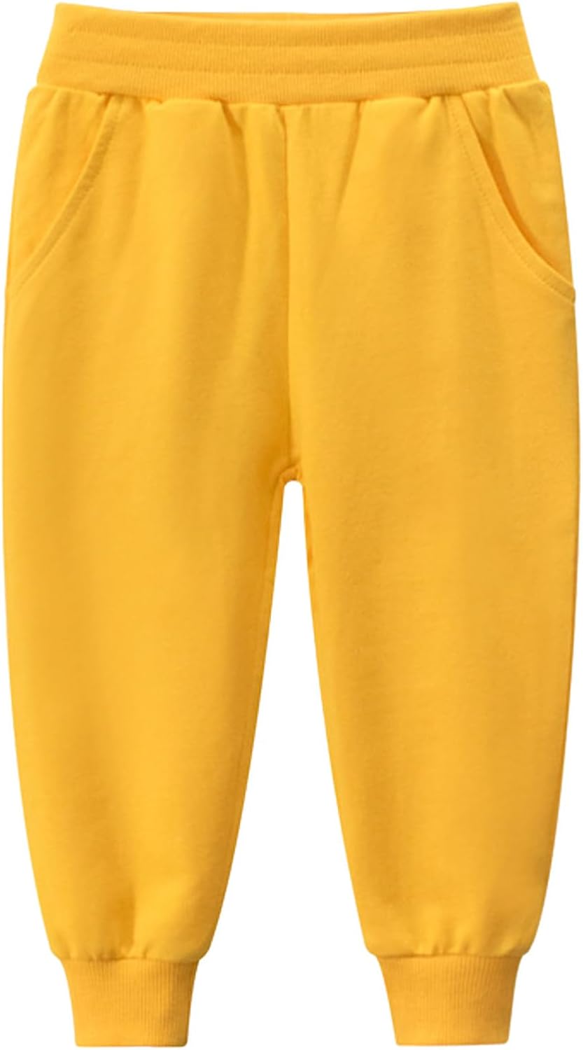 Hfolob Unisex Kids Solid Cotton Elastic Waist winter Cargo sweatpantsToddler