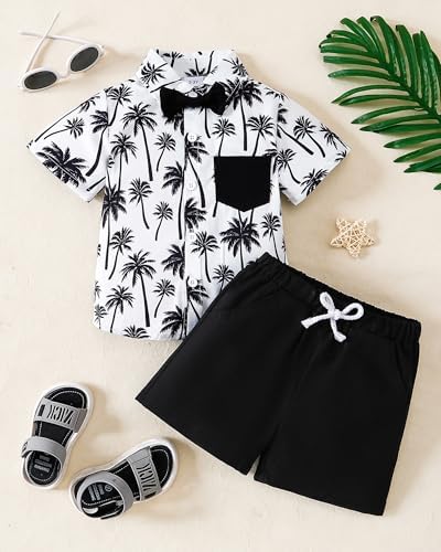 SUNNY PIGGY Little Boys Toddler Bowtie Shirts Shorts