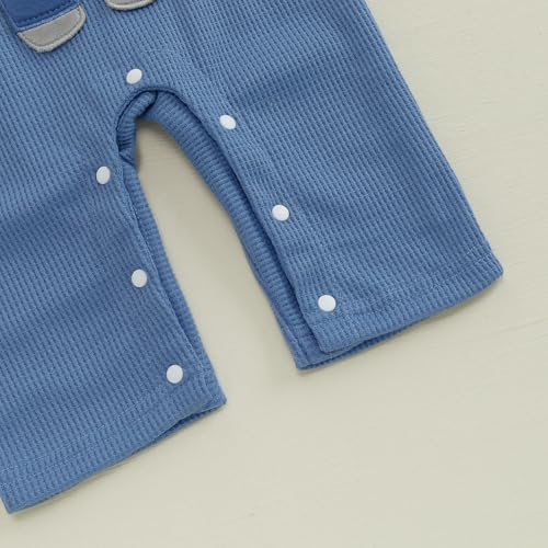 Adorable Baby Boy Toddler Romper Pants Set with Elephant Embroidery
