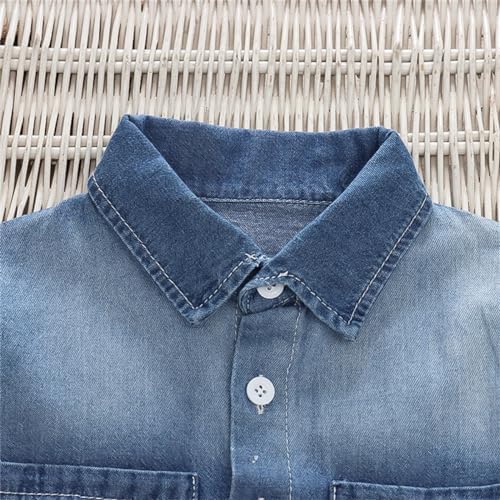 WIAINIBI Baby Boys Denim Gradient Set