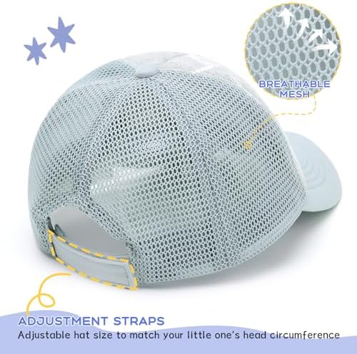 Hpegny Toddler Baseball Cap and Sun Hat - Comfortable Mesh and Sponge Design