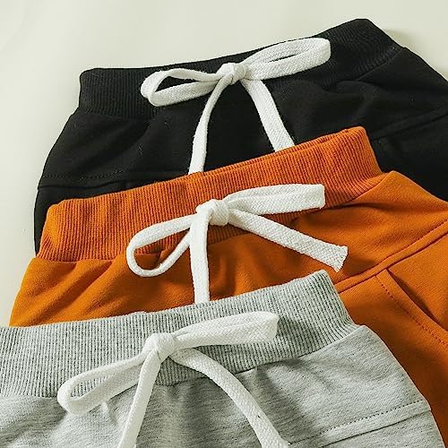 Covvoliy Toddler 3 Pack Solid Color Sweatpants