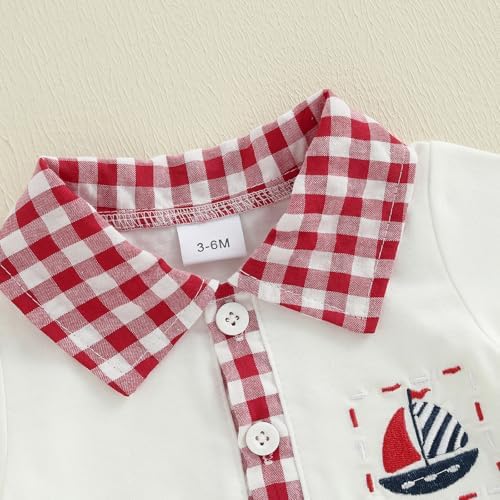 Bagilaanoe 4th of July Toddler Boy Sailboat Outfit