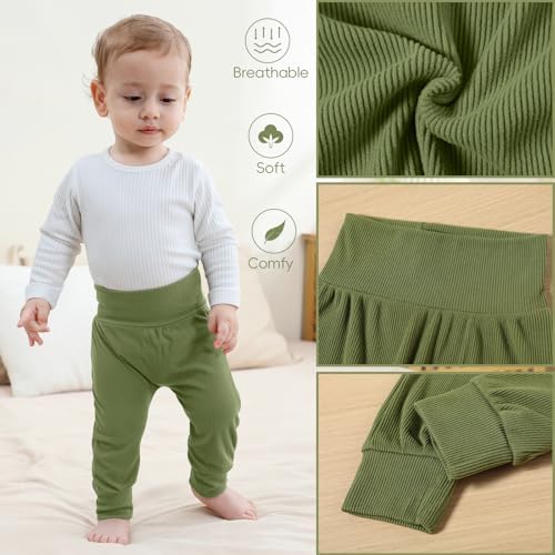 Kionio 2-Pack Elastic Waist Newborn Jogger Pants for Boys