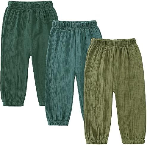 3 Pack Casual Soft Cotton Lawn Pants for Toddler