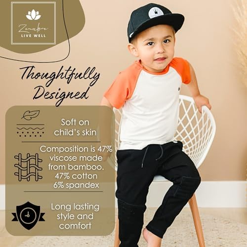 Zenulove Viscose Baby Pants with Knee Pads for Boys Girls - 2T-5T