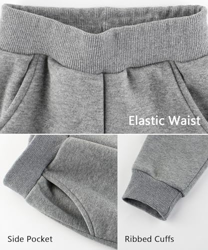 GFQLONG 3-Pack Cotton Joggers for Toddler Boys