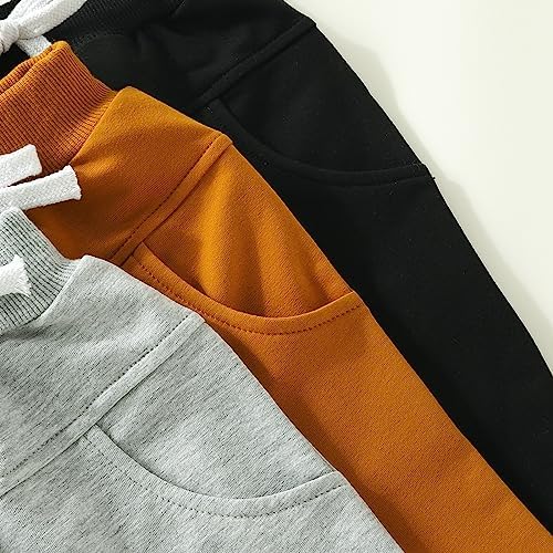 Covvoliy Toddler 3 Pack Solid Color Sweatpants