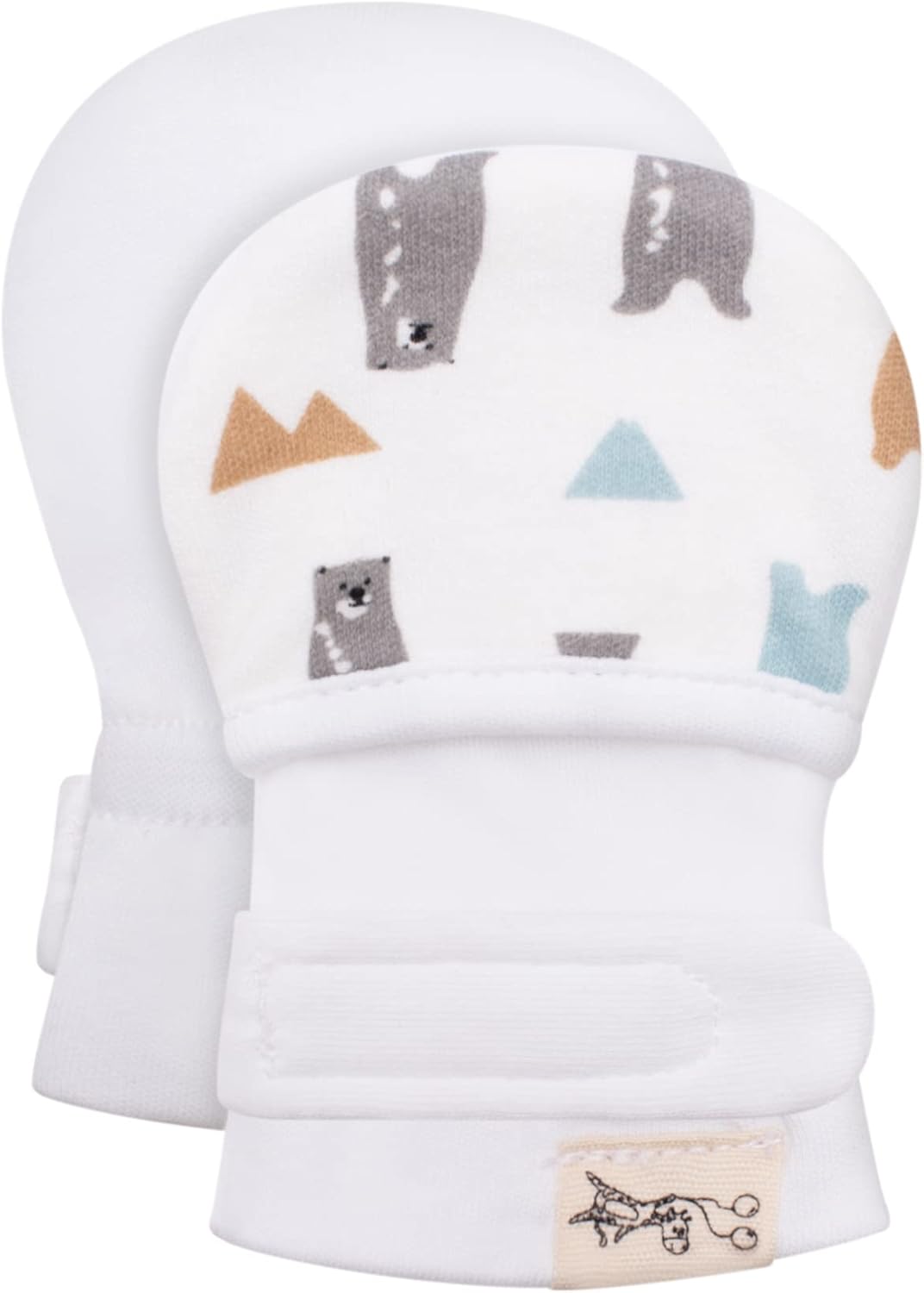 Adjustable Animal Print Cotton Glove Mittens for Babies