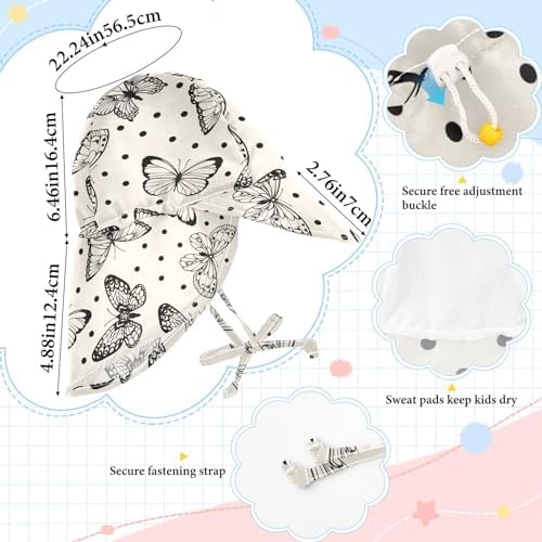 KLL Elegant Polka Dot Butterflies Toddler Beach Sun Hat
