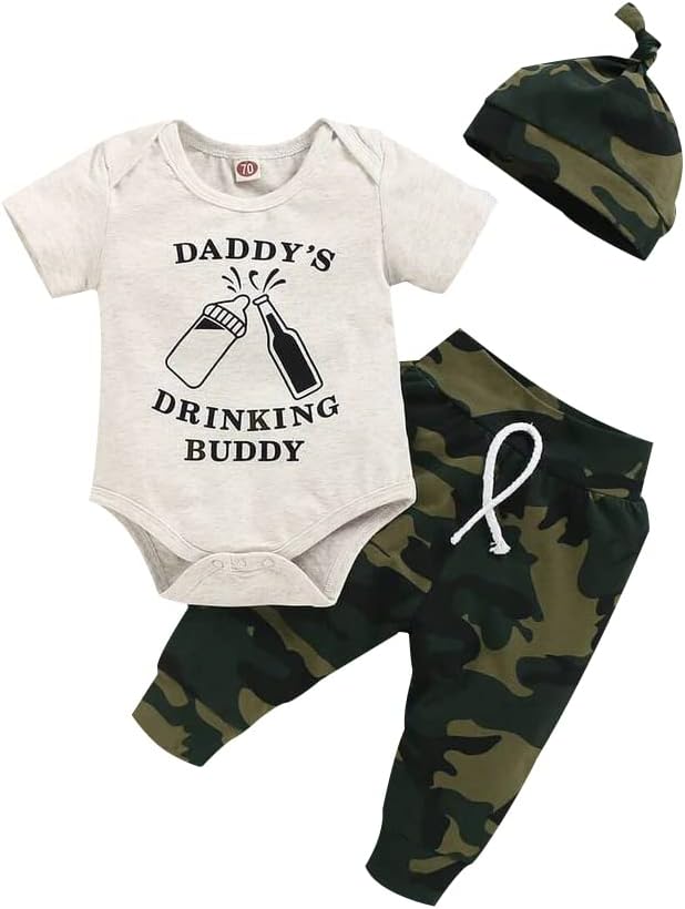 Newborn Baby Set Romper Pants Hat comfy for all occasions