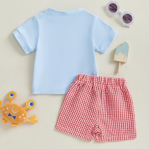 Lobster Crab Embroidery Short Set for Babies