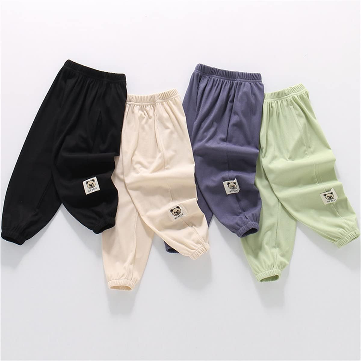 3-Piece Summer Cotton Linen Ankle Trousers for Boys Girls
