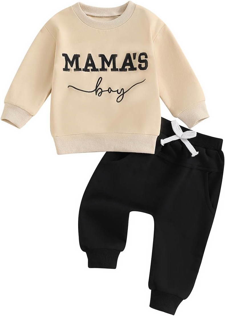 TheFound Toddler Boys FallWinter Fashionable Rugby Print Outfit