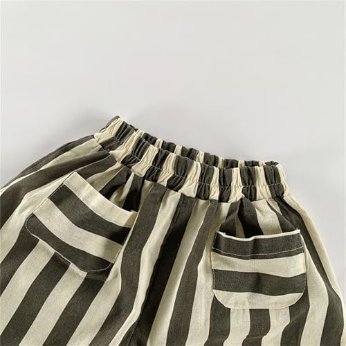 Comfortable Stripe Cotton Ankle Pants for Kids