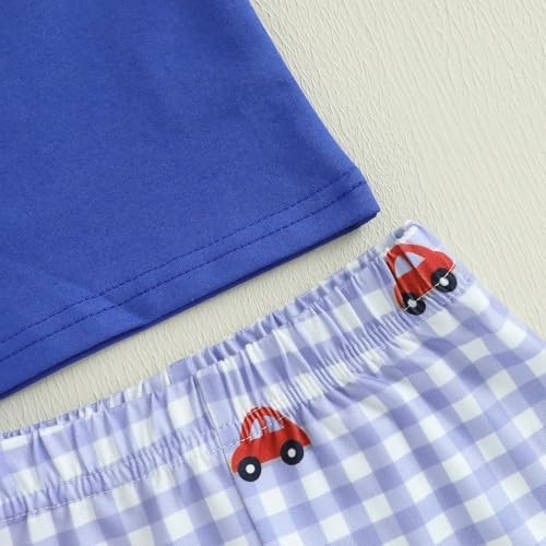 Baby Boy Clothes - Tractor Embroidery T-Shirt Plaid Shorts Set