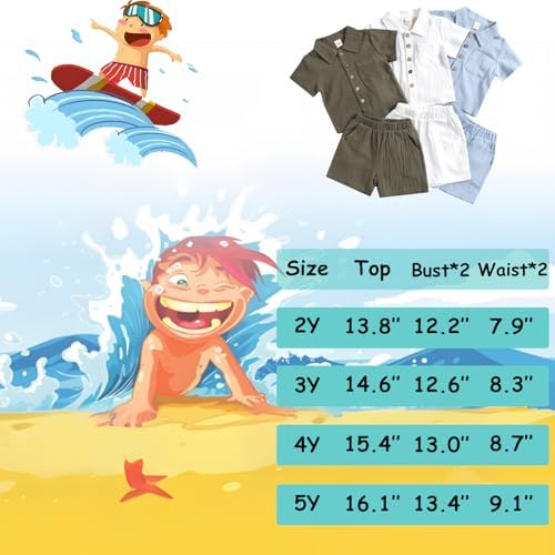 POBIDOBY Linen Short Set for Boys
