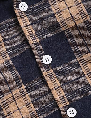 Fuermos Toddler Boys Flannel Lattice Button-Down Hoodie Set - FallWinter Perfectly CozyBundle