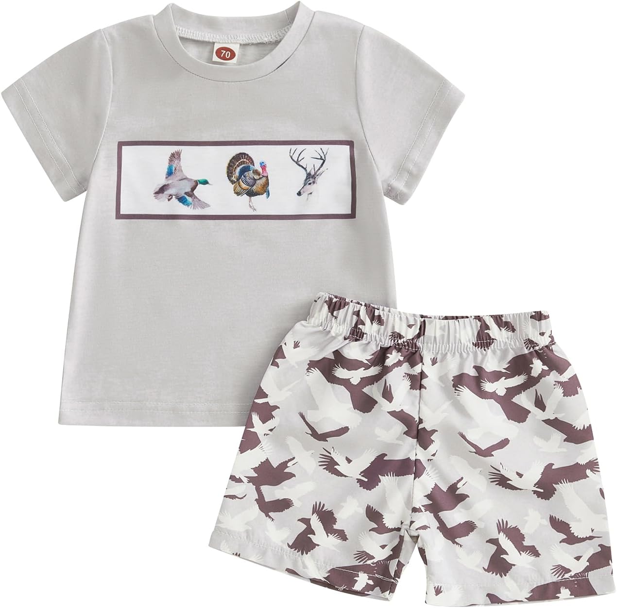 Cute Little Baby Mallard Duck Hunter T-Shirt Shorts Set
