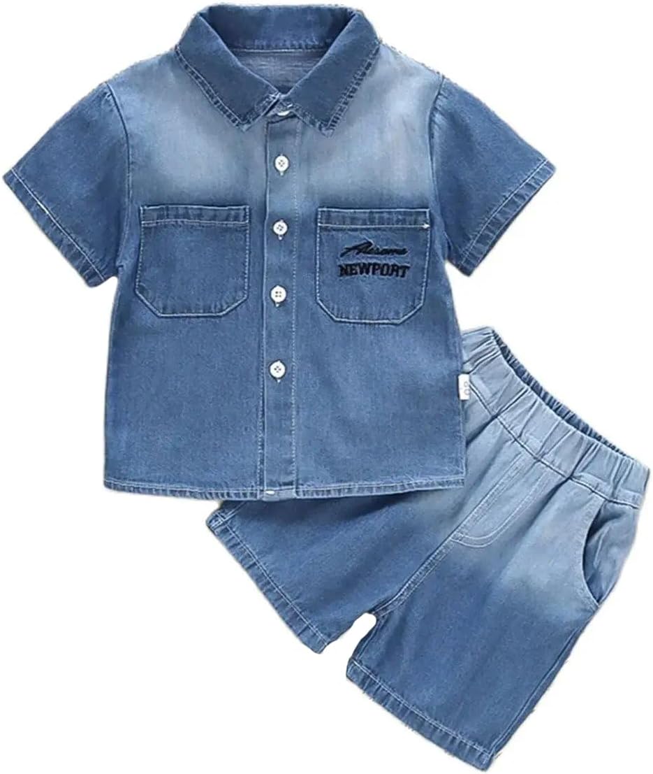 WIAINIBI Baby Boys Denim Gradient Set