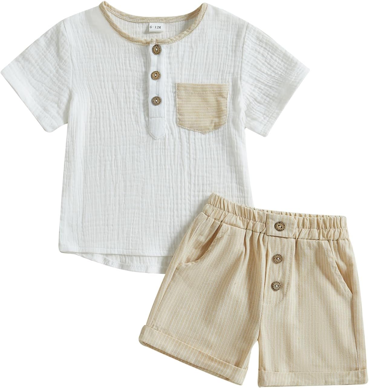 Cotton Linen Toddler Boys Summer Outfit
