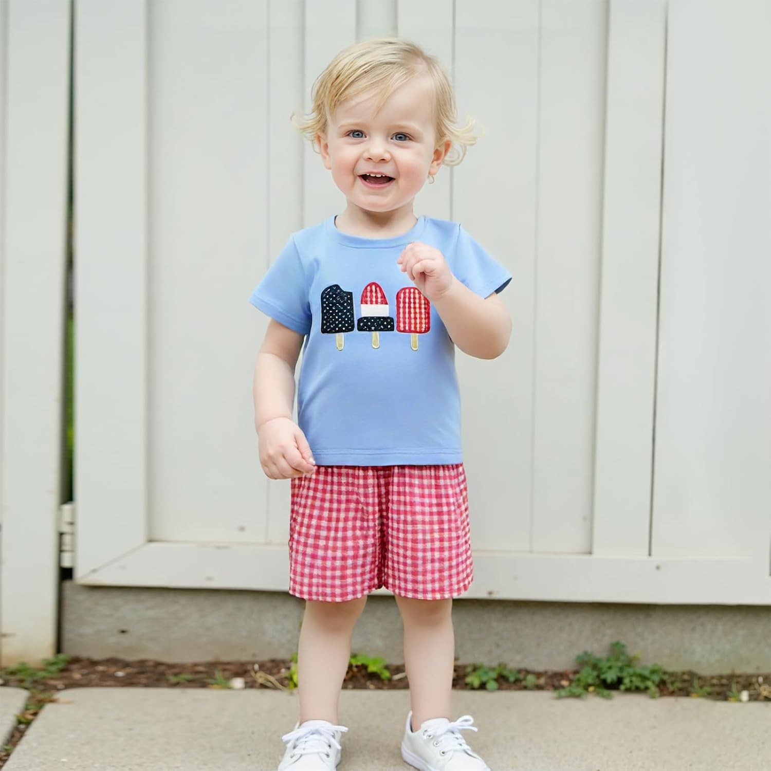 4th of July Popsicle Toddler Boy Outfit Set T-Shirt and Shorts