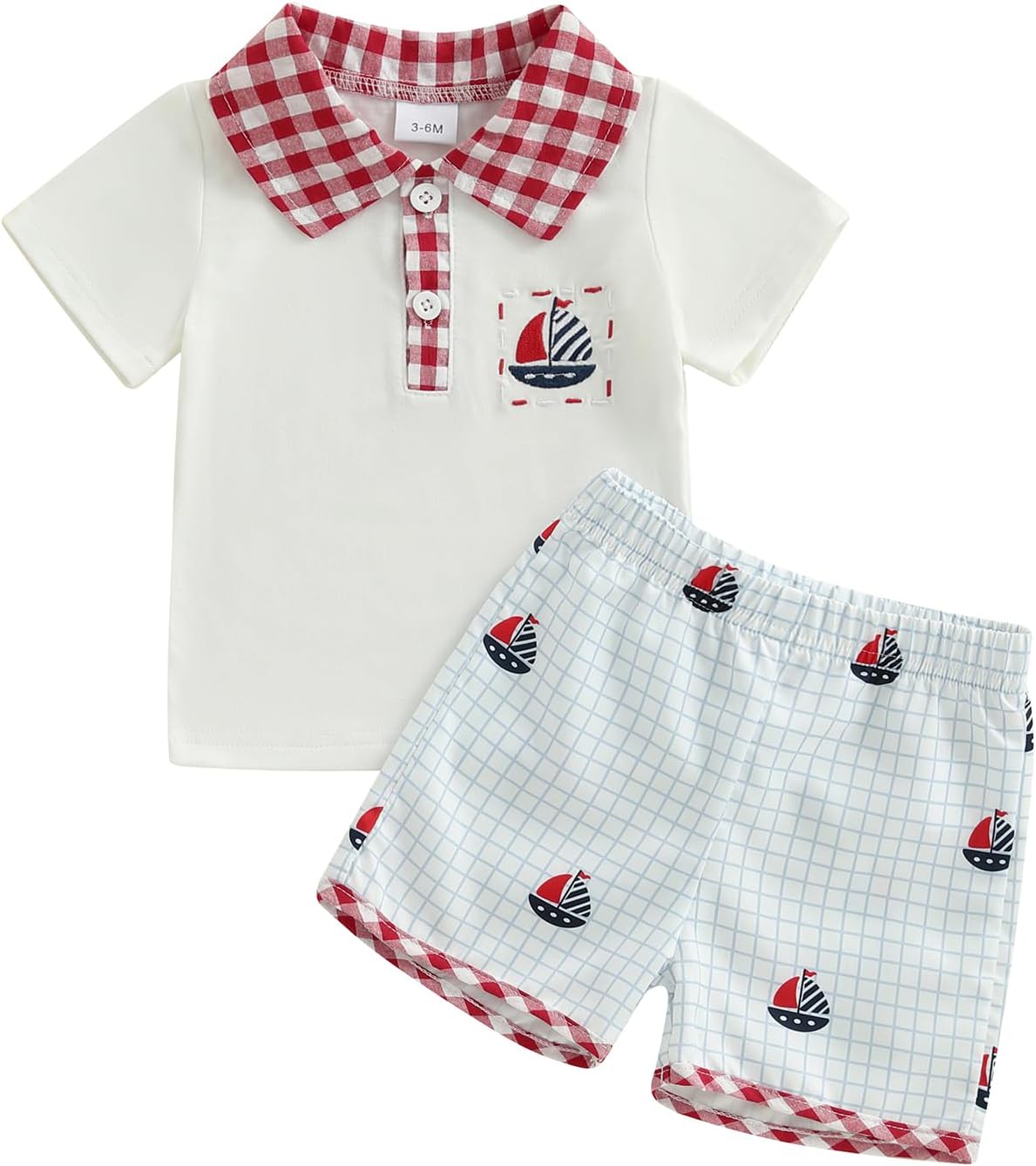 Bagilaanoe 4th of July Toddler Boy Sailboat Outfit