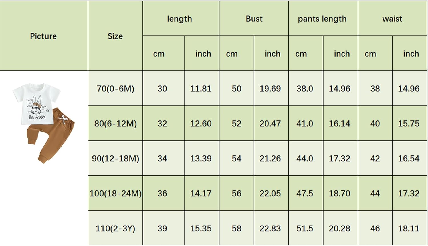 Springcmy 2-Piece Child Outfit Soft Stretchy Clothes for Boys