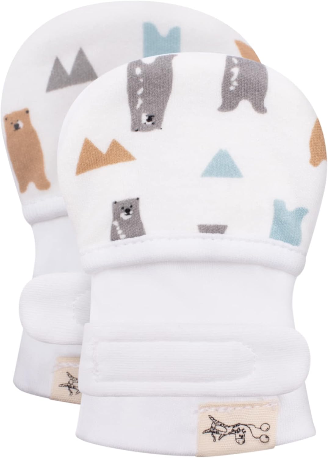 Adjustable Animal Print Cotton Glove Mittens for Babies