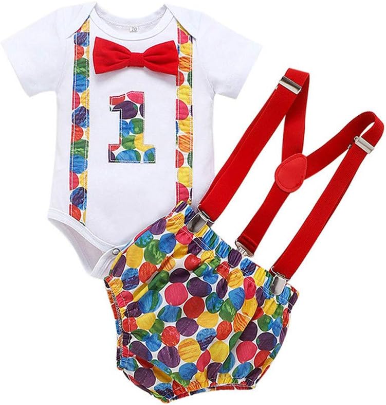 Baby Boys Month Bow Tie Belt Pants 9-12 Months