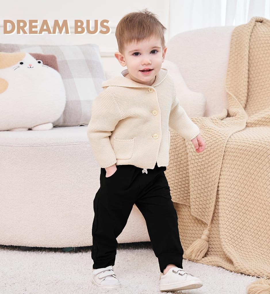 DREAM BUS Pack of 3 Toddler Jogger Pants with Pockets
