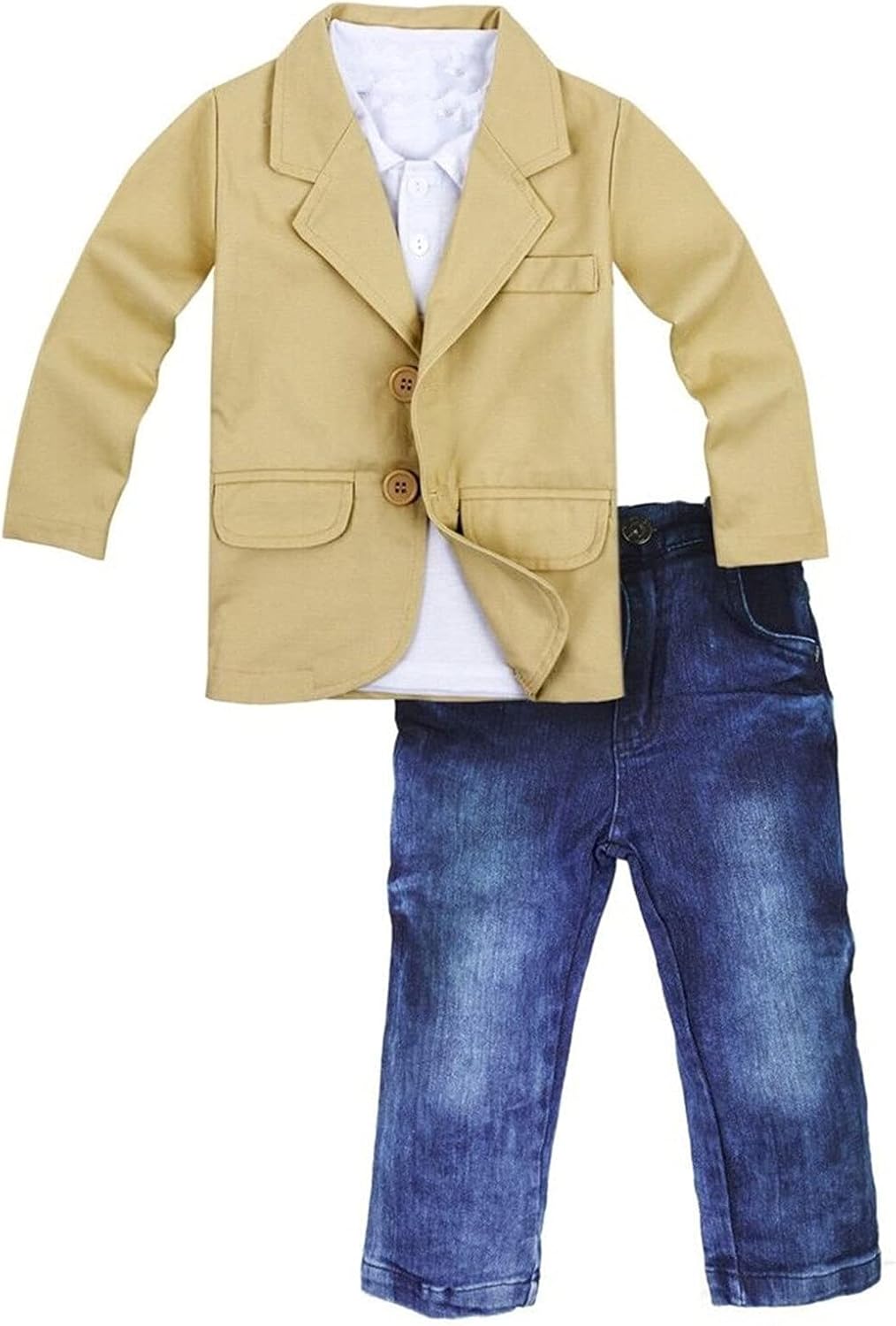 Baby Boy Gentleman 3-Piece Shirt Jacket Jeans Set
