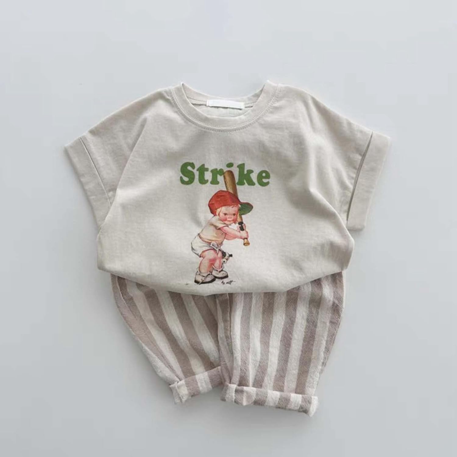 Striped Linen Elastic Waist Pants for Kids