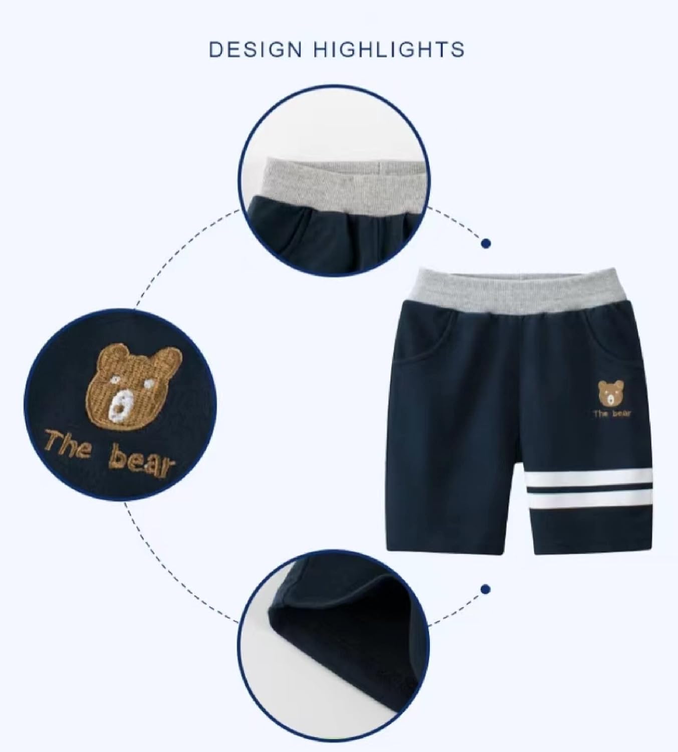 boys girls fitted 2-pack summer knit sports shorts