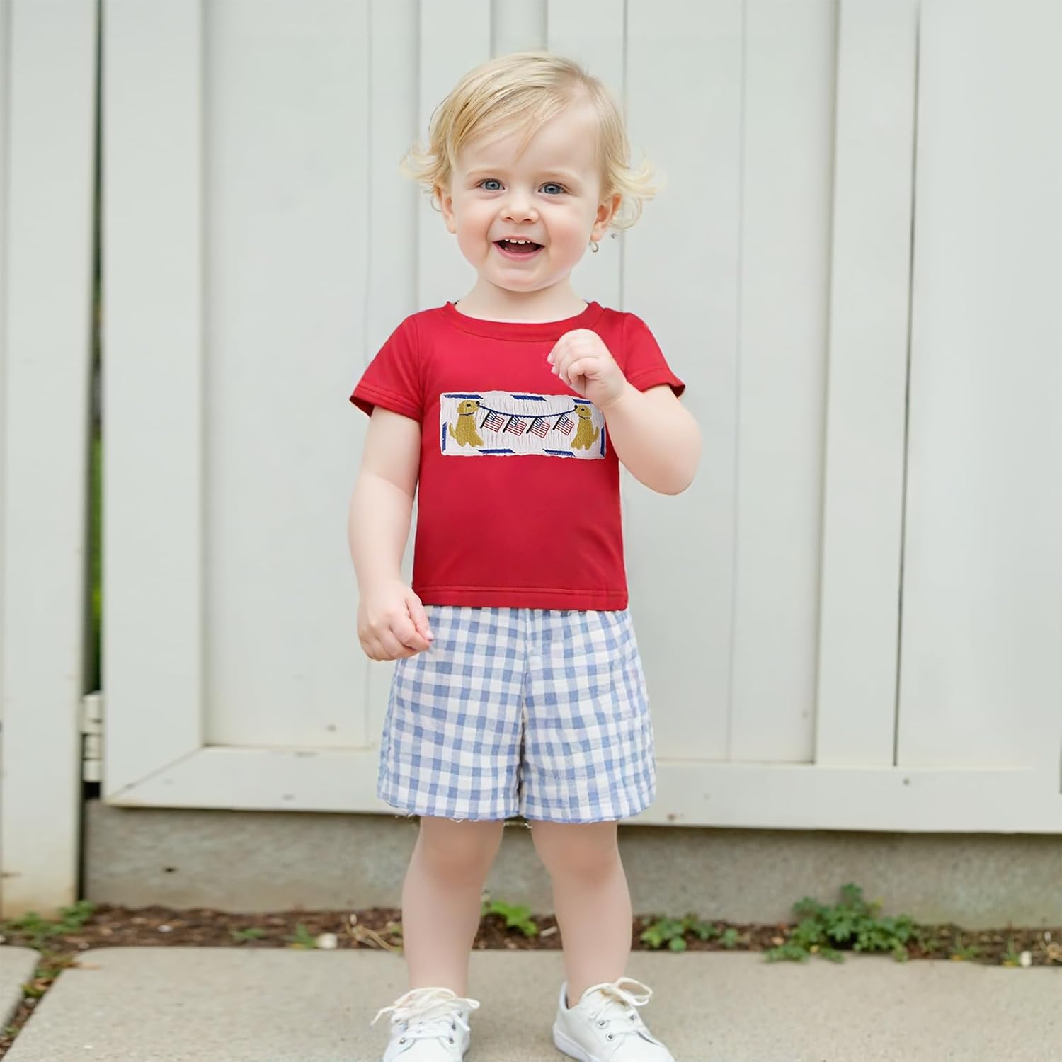 SHUING American Flag Patriotic Baby Set - Toddler Tween 4th of July Outfit