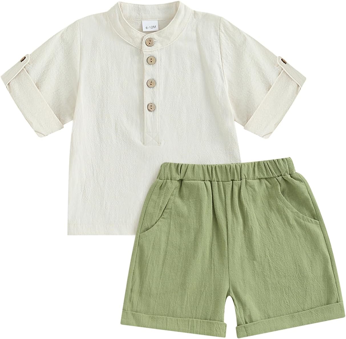 Karuedoo Toddler Baby Boy Cotton Linen 2 Piece Set