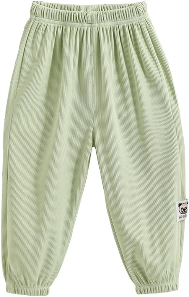3-Piece Summer Cotton Linen Ankle Trousers for Boys Girls