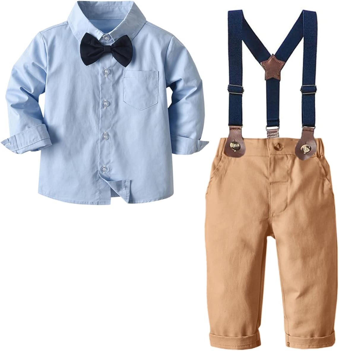 SANGTREE Boys Gentleman Long Sleeves Suit Set with Pocket