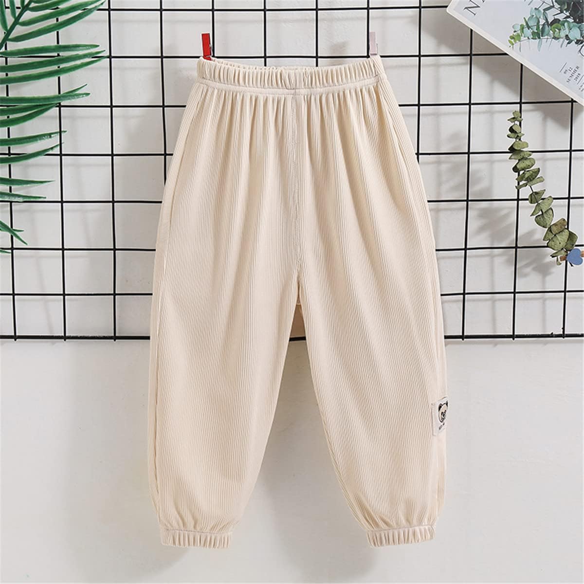 3-Piece Summer Cotton Linen Ankle Trousers for Boys Girls