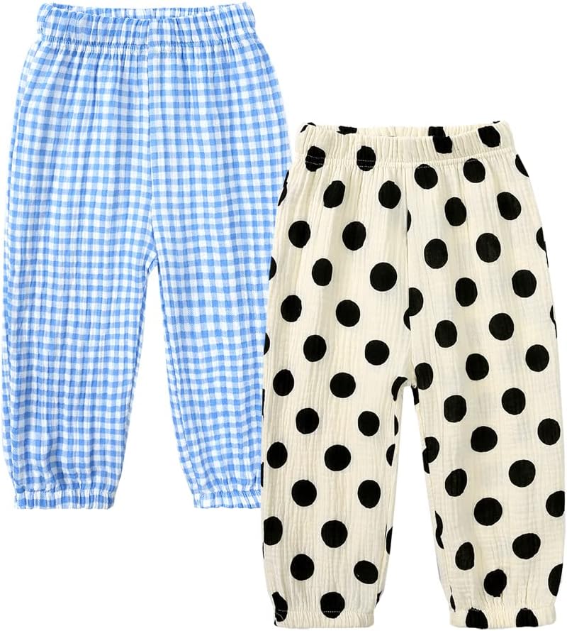 Comfortable Cotton Linen Ankle Pants for Kids 18m-8y