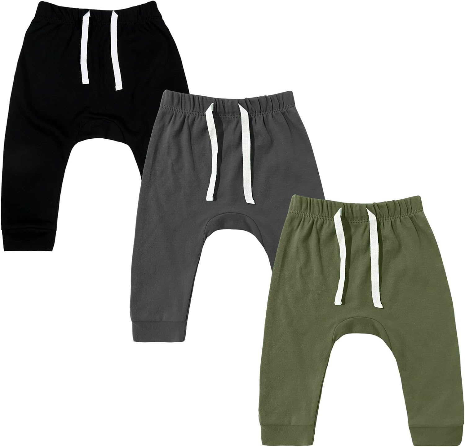 SOBOWO 3-Pack Newborn Joggers for Baby