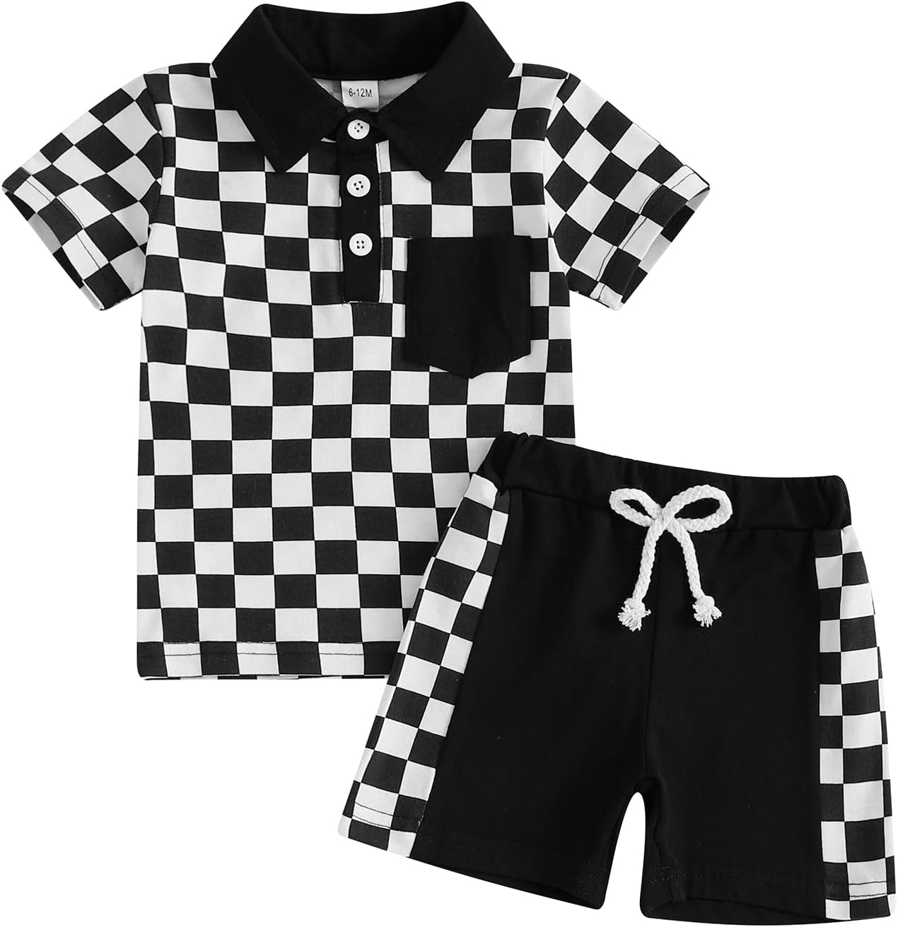 Chic Checkered Toddler Boy Summer Outfit