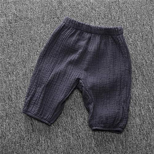 3-Pack Baby Boys Girls Solid Cotton Linen Ankle Pants Ribbed Harem Bloomers