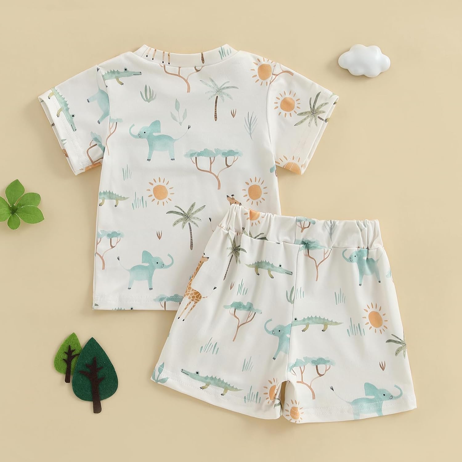 GOOCHEER Wild Boy Summer Short Sleeve T-Shirt and Shorts Set