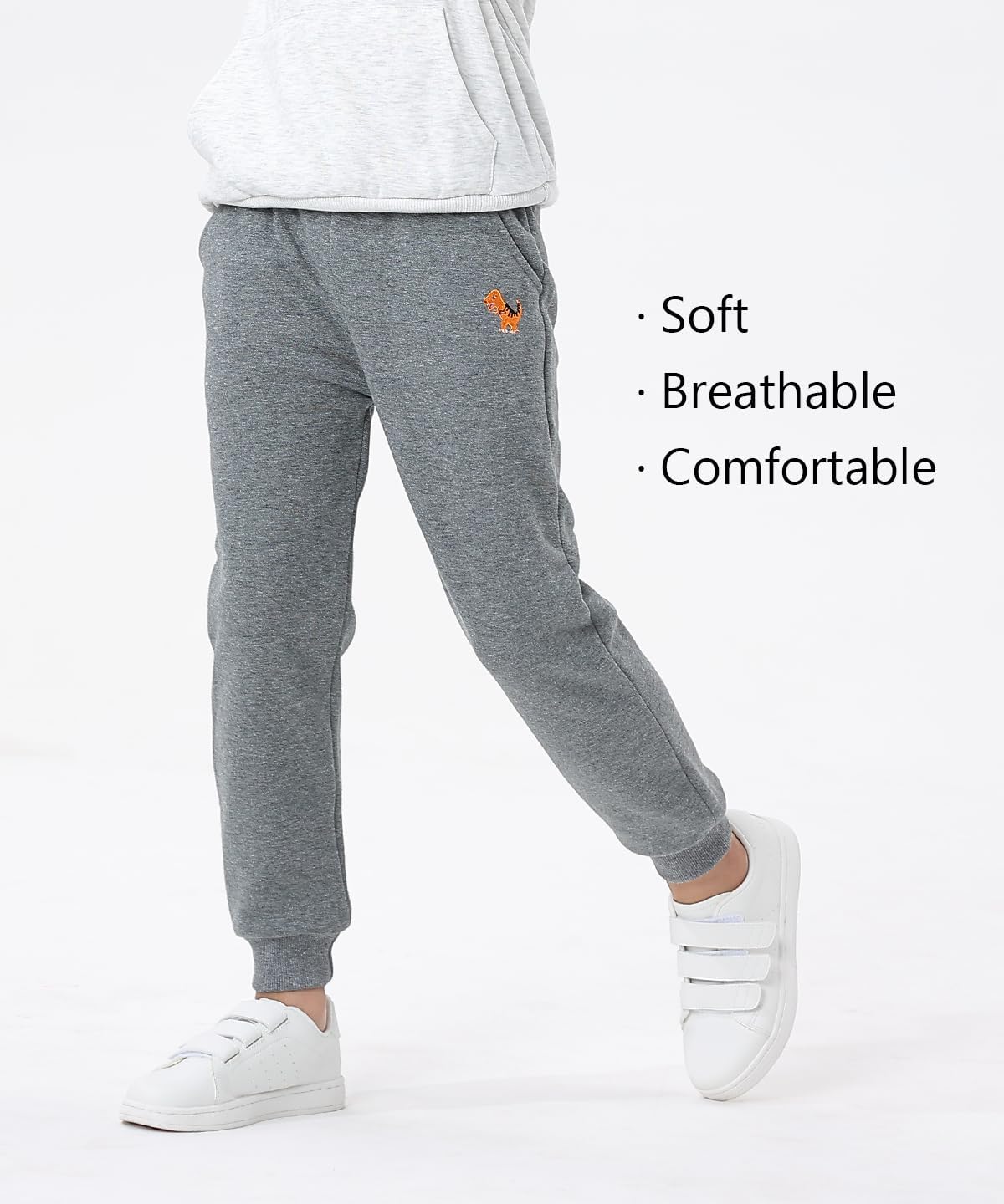GFQLONG 3-Pack Cotton Joggers for Toddler Boys