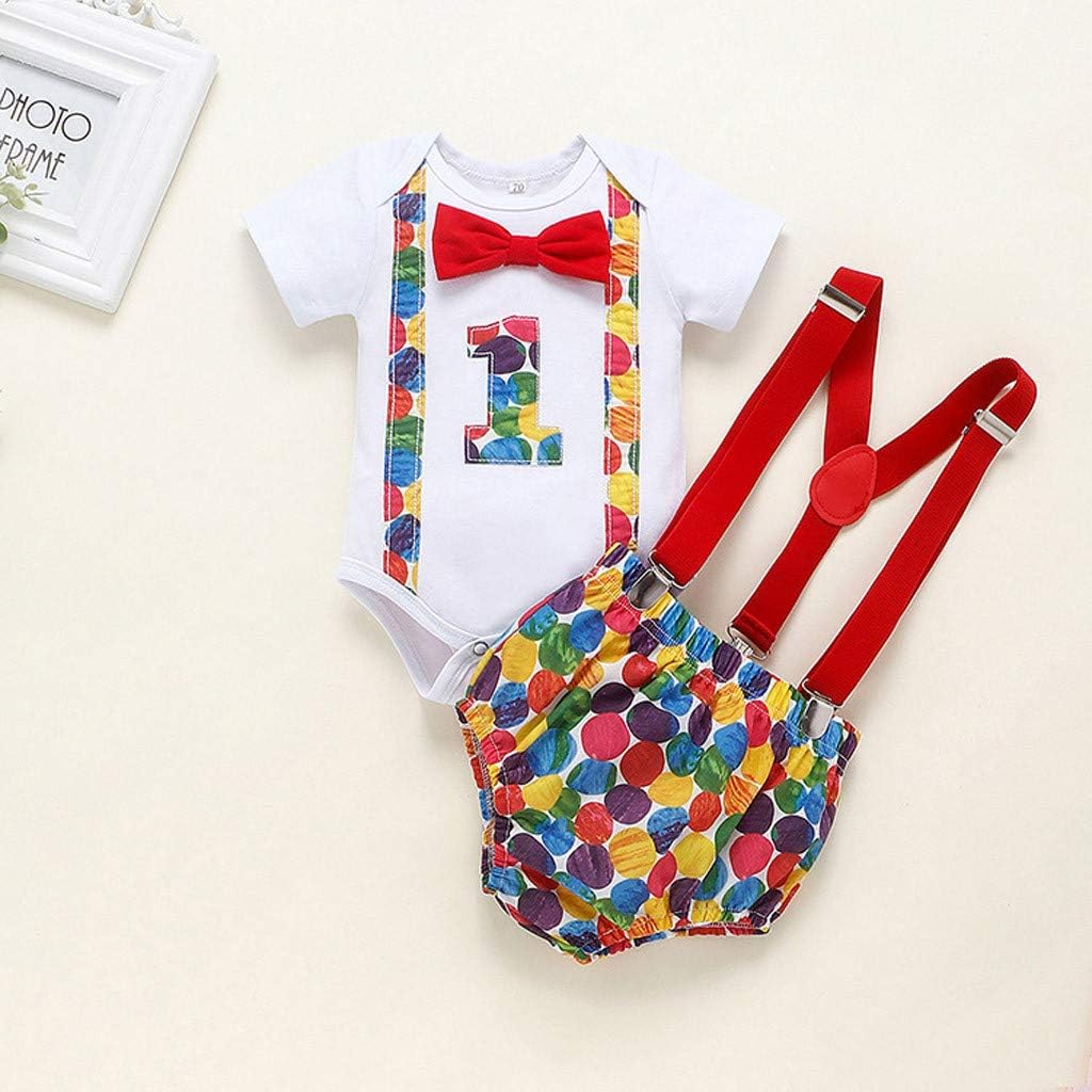 Baby Boys Month Bow Tie Belt Pants 9-12 Months
