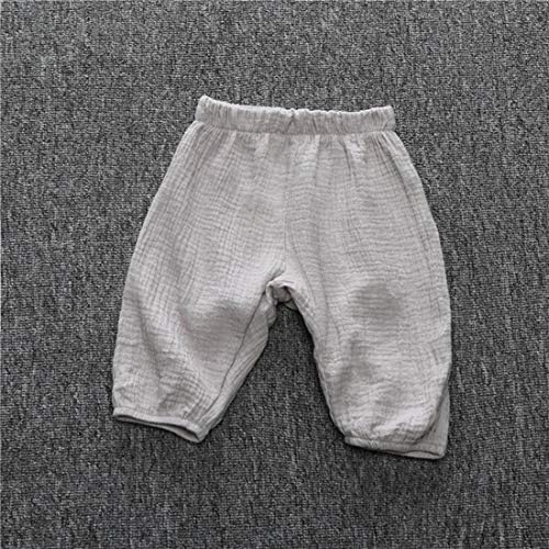 3-Pack Baby Boys Girls Solid Cotton Linen Ankle Pants Ribbed Harem Bloomers