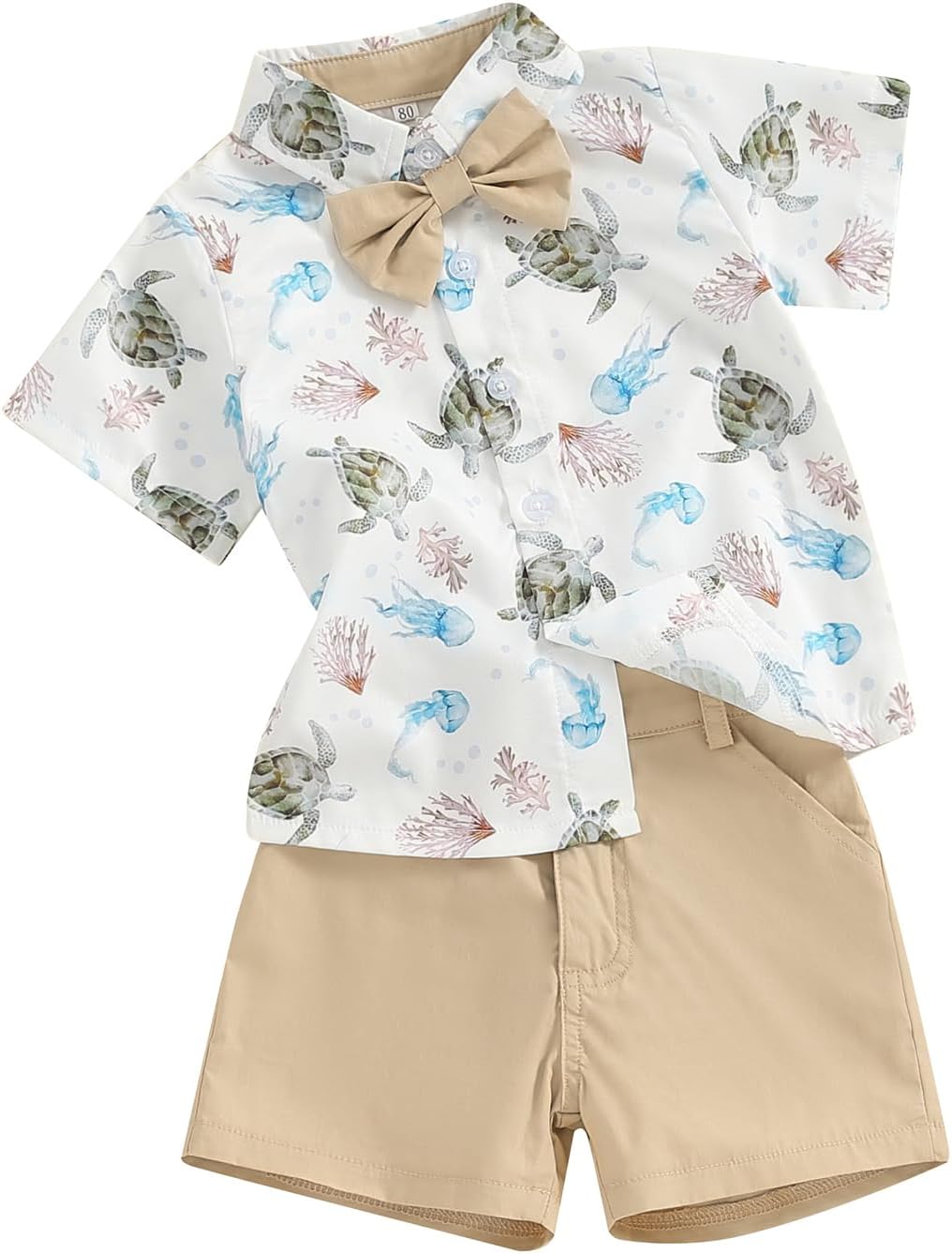 Licupiee Toddler Boys Ocean Print Shorts Sets